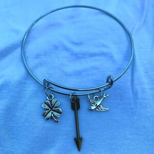 Brand New! Handmade! Adjustable Charm Bangle Bracelet!